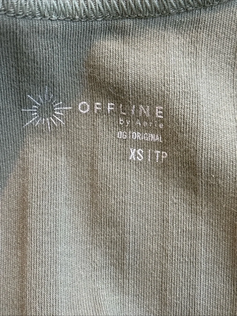 Offline By Aerie OG Groove Midi Dress Size XS Green Ribbed Stretch Side Slit - Picture 7 of 10